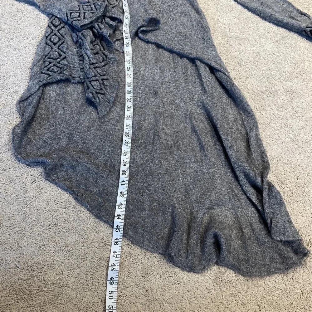 Siste's Italy Open Front Cardigan Duster Women's M Gray Mixed Weave Witchy Goth